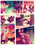  ... 2014 alice_(floraverse) anthro canine cat clothing collar comic crying cute dialogue duo english_text feline female floraverse fur happy jacklyn_(floraverse) kemono mammal open_mouth purplekecleon red_eyes tears text wolf 
