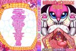 absurd_res alunka anthro blood blue_eyes bodily_fluids bone canid canine canis collar digital_media_(artwork) domestic_dog english_text female footprint gore guts heart_(organ) hi_res intestines lung mammal organs pawpads pawprint paws solo spiked_collar spikes text white_body