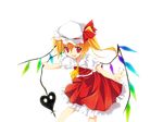  blonde_hair dress flandre_scarlet game_cg hat non-web_source red_eyes riv side_ponytail skirt solo tachi-e touhou transparent_background wings 