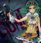  dress goggles goggles_on_head green_eyes green_hair gumi headset highres kaida_michi solo vest vocaloid wrist_cuffs 