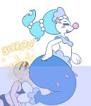 2019 ambiguous_focus ambiguous_gender anthro anthro_focus aquatic big_butt bikini black_bikini black_clothing black_swimwear blonde_hair blue_body blue_hair blue_sclera blush blush_stickers bottom_heavy butt clothing digital_drawing_(artwork) digital_media_(artwork) dominant dominant_ambiguous dominant_anthro drawful-s duo eye_roll eyewear eyewear_on_head fart fart_bubbles fart_cloud fart_fetish farting_in_mouth farting_underwater female female/ambiguous fish_tail generation_7_pokemon hair hand_on_butt hand_on_own_butt hi_res huge_butt human interspecies light_body light_skin mammal merfolk multicolored_body nintendo onomatopoeia open_mouth open_smile partially_submerged pink_nose pokemon pokemon_(species) pokephilia primarina relieved shocked short_hair side_view simple_background smile sound_effects split_form submissive submissive_female submissive_human sunglasses sunglasses_on_head swimmer_(pokemon) swimwear text toony two-piece_swimsuit two_tone_body underwater water wearing_sunglasses white_background white_body wide_eyed yellow_fart_cloud