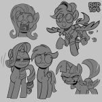 absurd_res clenched_teeth clothing derpy_hooves_(mlp) envelope equid equine female feral fluttershy_(mlp) friendship_is_magic group gums hasbro hi_res horn mammal multiple_poses my_little_pony mythological_creature mythological_equine mythology pegasus php104 pose rainbow_dash_(mlp) rarity_(mlp) simple_background smile smirk teeth twilight_sparkle_(mlp) unicorn uniform winged_unicorn wings