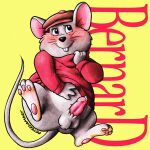 1:1 2026 3_toes 4_fingers absurd_res anthro balls belly bernard_(the_rescuers) blush bodily_fluids bottomless buckteeth character_name clothed clothing collar collar_pull digital_drawing_(artwork) digital_media_(artwork) disney dripping english_text erection feet fingers fur genital_fluids genitals grey_body grey_fur hand_on_chest hat headgear headwear hi_res house_mouse humanoid_genitalia humanoid_penis long_tail looking_away lying male mammal marker_(artwork) mixed_media mouse murid murine nervous on_back pawpads penis peterdamart pink_pawpads pink_penis precum precum_drip rodent semi-anthro shirt signature simple_background slightly_chubby solo sweater tail teeth text the_rescuers_(disney) toes topwear traditional_media_(artwork) tugging_clothes whiskers