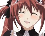  airi_(queen's_blade) bad_id bad_pixiv_id bow closed_eyes frills hair_bow long_hair maid maid_headdress open_mouth queen's_blade red_hair saka smile solo wallpaper 