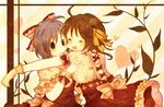  bad_id bad_pixiv_id black_eyes brown_hair closed_eyes dress gloves grey_hair hug kanamori_mao multiple_girls nagato_yuki short_hair suzumiya_haruhi suzumiya_haruhi_no_yuuutsu 