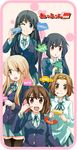  aioi_aoi bad_id bad_pixiv_id black_eyes black_hair blonde_hair brown_eyes brown_hair cellphone highres hirasawa_yui iphone k-on! kotobuki_tsumugi long_hair multiple_girls nakano_azusa one_eye_closed phone school_uniform short_hair smartphone tainaka_ritsu thighhighs twintails 