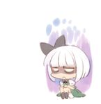  aura chibi gloom_(expression) konpaku_youmu lowres mota new_super_marisa_land shaded_face sitting sketch solo touhou 