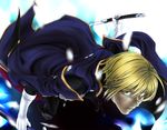  bad_id bad_pixiv_id blazblue blonde_hair gloves jin_kisaragi kuroshima_tom male_focus solo sword weapon yellow_eyes yukianesa 