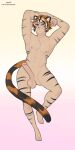 abs animal_humanoid anthro balls bedroom_eyes black_body black_fur black_highlights black_stripes erection felid felid_humanoid fur genitals hair half-closed_eyes hi_res highlights_(coloring) humanoid humanoid_genitalia humanoid_penis inviting jamesab male mammal mammal_humanoid markings muscle_tone muscular muscular_humanoid muscular_male narrowed_eyes nude orange_body orange_fur orange_hair pantherine pantherine_humanoid pecs penis seductive smile smirk smug smug_face solo striped_body striped_markings striped_skin striped_tail stripes tail tail_markings tiger_humanoid white_highlights