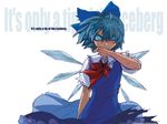  angry blue_eyes blue_hair bow bruise cirno english engrish hair_bow injury ishikawa_yuga ranguage short_hair solo torn_clothes touhou wings 