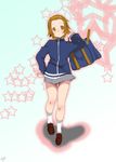  bad_id bad_pixiv_id bag blush brown_eyes brown_hair hairband hand_on_hip jacket k-on! legs loafers niea shoes short_hair skirt socks solo star tainaka_ritsu track_jacket white_legwear 