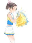  cheerleader gloves hair_ornament hairclip original pom_poms short_ponytail skirt solo tokai_knight 