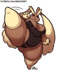 2026 alpha_channel anthro belly big_belly big_breasts black_sclera breasts brown_body brown_fur buckteeth butt clothing eyelashes female fur generation_4_pokemon hi_res kick leotard long_ears lopunny nekocrispy nintendo open_mouth overweight overweight_anthro overweight_female pink_eyes pink_nose pokemon pokemon_(species) raised_leg signature solo teeth text thick_thighs url