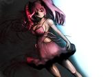  big_boobs megumi okiagari pink_dress pink_hair shiki twin_tails vampire 