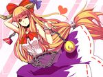  bad_id bad_pixiv_id chain horns ibuki_suika long_hair one_eye_closed orange_hair solo touhou uoshi yellow_eyes 