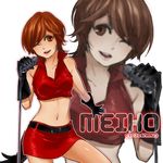  artist_request belt breasts brown_eyes brown_hair gloves medium_breasts meiko microphone microphone_stand music one_eye_closed short_hair skirt solo vocaloid zoom_layer 