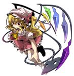  blonde_hair crystal demon_wings flandre_scarlet fruit_punch looking_at_viewer red_eyes solo touhou transparent_background vampire wings 