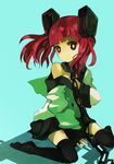  bad_id bad_pixiv_id chain collar copyright_request highres kneeling leash long_hair nekotewi red_hair solo thighhighs twintails 