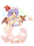  bad_id bad_pixiv_id bat_wings exe_(xe) food hat lavender_hair red_eyes remilia_scarlet short_hair snack solo touhou wings 