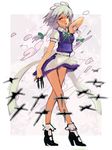  bad_id bad_pixiv_id braid highres im_(inuboe) izayoi_sakuya short_hair silver_hair solo touhou twin_braids 