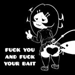  &lt;3 ambiguous_gender anthro bestiality black_background blush butt censored duo female feral fish hook interspecies livesmutanon looking_at_viewer looking_back marine meme monochrome plain_background pussy_juice reaction_image sweat thick_thighs v_sign 
