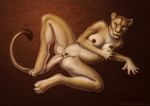  2015 anatomically_correct anatomically_correct_pussy anthro anus big_breasts breast_squish breasts brown_eyes brown_fur claws feline female fur inviting lion looking_at_viewer lying mammal naira nipples nude on_back open_mouth pussy solo spread_pussy spreading 