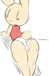  :3 animal_yokocho blush butt clothing female iyo lagomorph looking_at_viewer looking_back mammal panties rabbit solo underwear 
