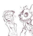  animatronic duo female five_nights_at_freddy&#039;s five_nights_at_freddy&#039;s_3 golden_bonnie_(fnaf) human kayla-na machine mammal mechanical robot security_guard 