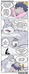  blush comic duo english_text fish forced gay hippopotamus male mammal marine oral overweight penis shark text wanikami 