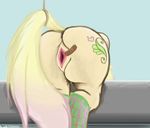  anus band-aid blonde_tail bound clitoris cutie_mark equine fan_character female fur gaping gaping_pussy hair horse legwear mammal my_little_pony otherhave pony presenting pussy raised_tail rear_view rope socks solo spread_pussy spreading stockings 