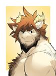  body_hair caprine chest_hair facial_hair goat horn kokuhane male mammal muscles 