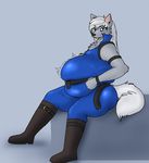  anthro canine female lovethecake mammal obese overweight pretty_cure solo weight_gain wolf wolfrun 