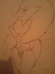  &lt;3 anthro female looking_at_viewer nintendo pen_(artwork) pok&eacute;mon pubes solo traditional_media_(artwork) video_games zoroark 