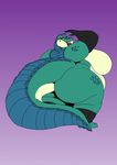  abigail anthro big_butt butt female huge_butt legwear lipstick lizard makeup overweight rear_view reptile scalie solo thick_tail volkenfox 