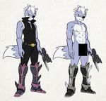  2015 anthro canine claws clothed clothing cyborg grumpy gun jacket jumpsuit kemono male mammal mostly_nude nintendo plain_background prosthetic_leg prosthetic_limb ranged_weapon raxkiyamato sketch solo standing star_fox toe_claws video_games weapon wolf wolf_o&#039;donnell 
