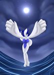  anthro blue_eyes blue_skin breasts cloud female latiar legendary_pok&eacute;mon light lugia moon navel night nintendo nude pok&eacute;mon pok&eacute;morph solo star video_games water white_skin 