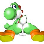  anus balls blue_eyes butt jetfrozen male mario_bros nintendo shoes solo uncensored video_games yoshi 