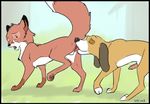  2015 anal animal_genitalia balls canine_penis copper cum digital_media_(artwork) duo eyes_closed feral feral_on_feral fox_and_the_hound from_behind gay looking_back male one_eye_closed oral penis raised_tail rimming sex tod tuke 