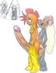  anthro dressing duo erection female hyper hyper_penis lagomorph long_ears lopunny male mammal nintendo oogzie open_mouth penis pok&eacute;mon rabbit roxy scrafty smile straight timothy_vladislaus tongue tongue_out undressing video_games 