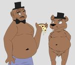  bear duo five_nights_at_freddy&#039;s food freddy_(fnaf) hat human male mammal navel nipples pizza the-light-shines 