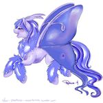  2014 arthropod equine eyes_closed eyeshadow fan_character female fluffy flying freckles hair hooves horse hybrid insect makeup mammal moonbrush_(mlp) moth moth_wings my_little_pony phathusa plain_background pony purple_hair solo white_background 