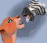  ambiguous_gender blush drooling equine fangs feline female feral kissing lion mammal nude saliva sloppy tongue ungulatr zebra 