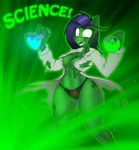  2015 anthro blue_hair bottle breasts cartoon cleavage clothed clothing digital_media_(artwork) equine fan_character female green_theme hair horse jrvanesbroek lab_coat liquid mammal my_little_pony panties pinky_out pony science solo standing thong underwear yellow_eyes 