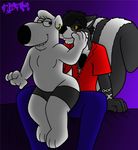  bed biting_lip butt canine deke dog duo fur gay grinding half_naked hollow jasper male mammal sitting skunk tbfm white_fur 