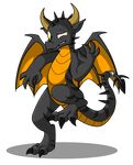 anthro dragon male plain_background reptile scalie scar solo spikes standing stripes veggie55 wings yellow_eyes 