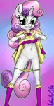  2015 anibaruthecat anthro anthrofied cartoon clothing equine female friendship_is_magic green_eyes hair horn long_hair mammal my_little_pony navel panties panties_down pussy smile solo sweetie_belle_(mlp) two_tone_hair underwear unicorn young 