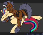  2014 anus backsack balls cartoon cutie_mark dock equine erection fan_character gay hooves horn looking_at_viewer looking_back machine male mammal mechanical my_little_pony nude penis perineum puffy_anus robot sketchthedead thaine underhoof unicorn 