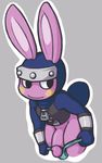  aintsmart animal_crossing anthro clothing grey_background lagomorph looking_away male mammal nintendo partially_clothed penis plain_background rabbit solo video_games 
