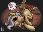  &lt;3 ? animal_genitalia begging brown_fur canine_penis cartoon collar condom condom_in_mouth cum cum_pool cutie_mark dickgirl equine exedrus fan_character fur grey_hair hair hi_res hooves horse intersex knot long_hair looking_at_viewer lying mammal my_little_pony penis pink_eyes pony precum smile solo spread_legs spreading 