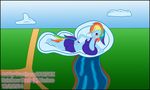  2014 anthro anthrofied big_breasts breasts cartoon cloud dantiscus equine female friendship_is_magic horse mammal my_little_pony on_cloud pony rainbow_dash_(mlp) sky solo suggestive 